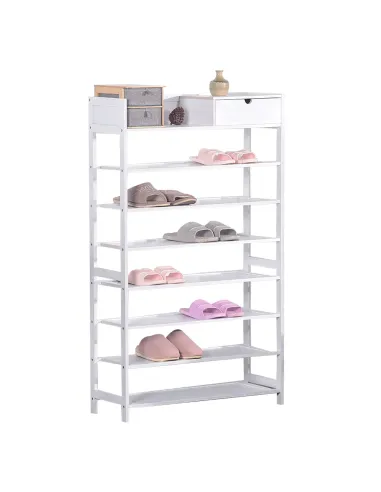 Dulap pantofi, KATLEY, hol/coridor, 70x25x117 cm, Bambus lacuit | MobilaOK