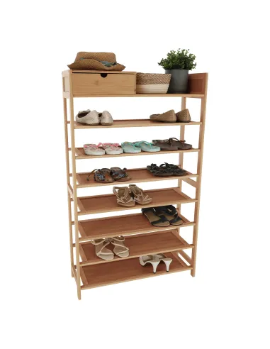 Suport pantofi, KATLEY, hol/coridor, 70x25x117 cm, bambus | MobilaOK