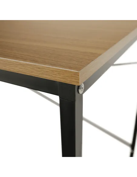 Birou, stejar / negru, 90x60 cm, MELLORA | MobilaOK