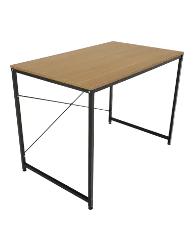 Birou, stejar / negru, 90x60 cm, MELLORA | MobilaOK
