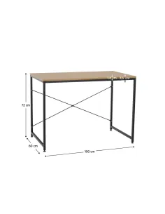 Birou MELLORA, birou, 100x60x72 cm, PAL melaminat și metal | MobilaOK 2