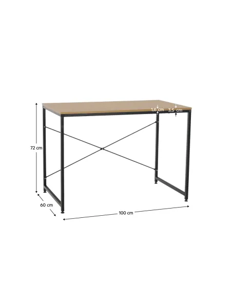 Birou MELLORA, birou, 100x60x72 cm, PAL melaminat și metal | MobilaOK