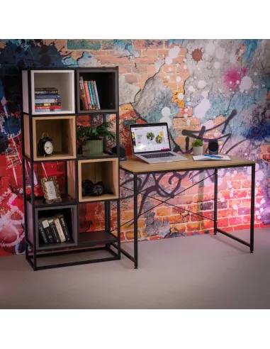 Birou MELLORA, birou, 100x60x72 cm, PAL melaminat și metal | MobilaOK