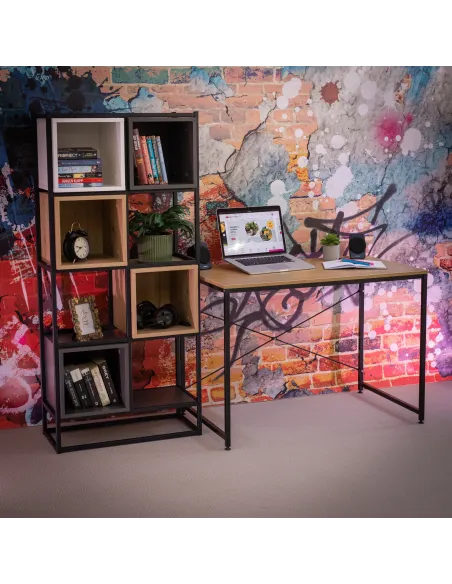 Birou MELLORA, birou, 100x60x72 cm, PAL melaminat și metal | MobilaOK