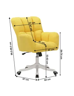 Scaun de birou LOREL, birou, 64x67x89,5-99,5 cm, textil și plastic | MobilaOK 2