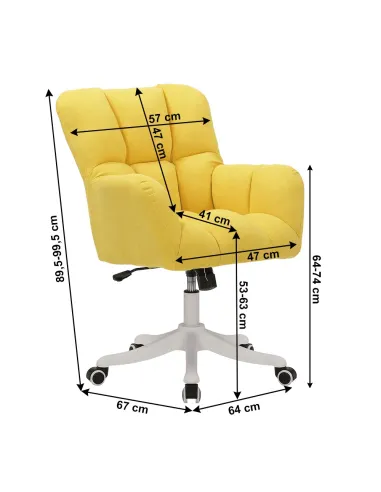 Scaun de birou LOREL, birou, 64x67x89,5-99,5 cm, textil și plastic | MobilaOK
