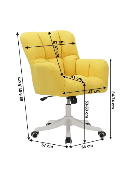 Scaun de birou LOREL, birou, 64x67x89,5-99,5 cm, textil și plastic | MobilaOK