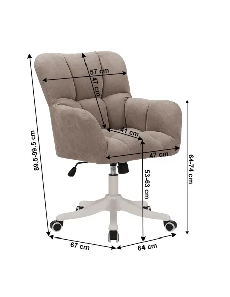 Scaun de birou LOREL, birou, 64x67x89.5-99.5 cm, tesatura | MobilaOK