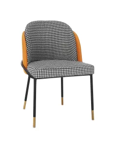 Scaun, KIRNA, dining, 54x56x78 cm, piele ecologică și metal | MobilaOK
