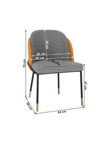 Scaun, KIRNA, dining, 54x56x78 cm, piele ecologică și metal | MobilaOK