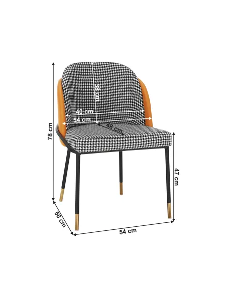 Scaun, KIRNA, dining, 54x56x78 cm, piele ecologică și metal | MobilaOK