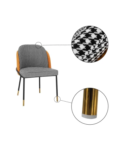 Scaun, KIRNA, dining, 54x56x78 cm, piele ecologică și metal | MobilaOK