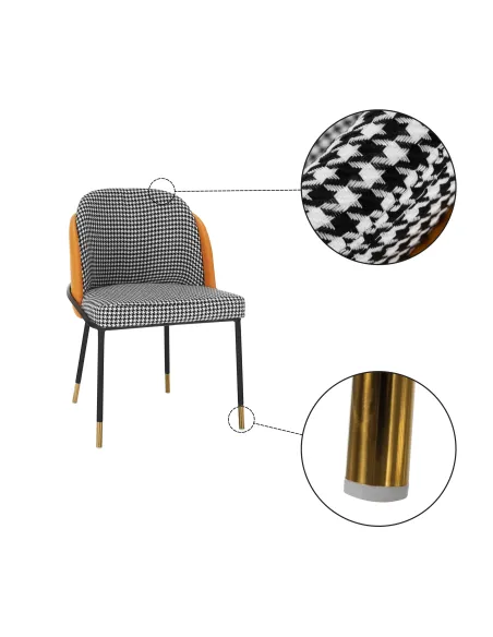 Scaun, KIRNA, dining, 54x56x78 cm, piele ecologică și metal | MobilaOK