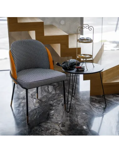 Scaun, KIRNA, dining, 54x56x78 cm, piele ecologică și metal | MobilaOK