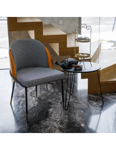 Scaun, KIRNA, dining, 54x56x78 cm, piele ecologică și metal | MobilaOK