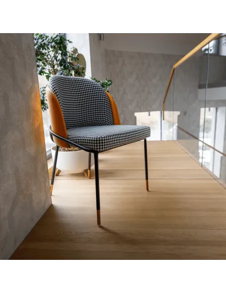 Scaun, KIRNA, dining, 54x56x78 cm, piele ecologică și metal | MobilaOK