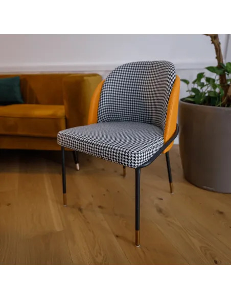 Scaun, KIRNA, dining, 54x56x78 cm, piele ecologică și metal | MobilaOK