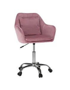 Scaun de birou KLIAN, birou, 59x61x87/101 cm, catifea roz, crom | MobilaOK