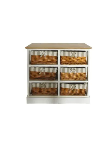 Comodă GINGER 1 pentru dormitor, 71x28x61 cm, din lemn și nuiele | MobilaOK