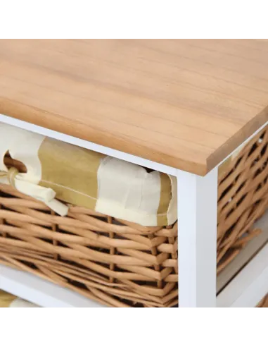 Comodă GINGER 1 pentru dormitor, 71x28x61 cm, din lemn și nuiele | MobilaOK