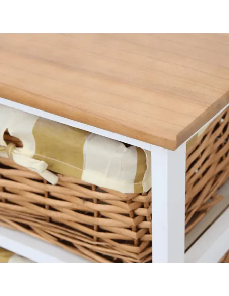 Comodă GINGER 1 pentru dormitor, 71x28x61 cm, din lemn și nuiele | MobilaOK