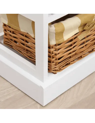 Comodă GINGER 1 pentru dormitor, 71x28x61 cm, din lemn și nuiele | MobilaOK