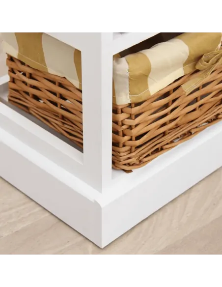 Comodă GINGER 1 pentru dormitor, 71x28x61 cm, din lemn și nuiele | MobilaOK