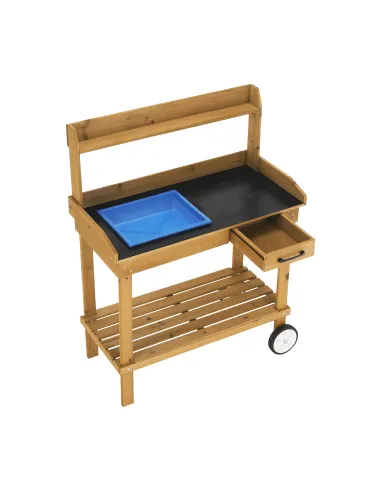 Masă de grădină BARDY, terasă/grădină, 94x49x120 cm, lemn și polipropilenă | MobilaOK