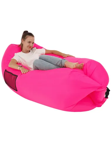 Scaun gonflabil LEBAG, roz/oranj, living/exterior, 50x70 cm, nylon | MobilaOK