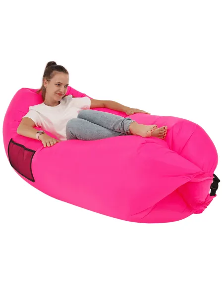 Scaun gonflabil LEBAG, roz/oranj, living/exterior, 50x70 cm, nylon | MobilaOK