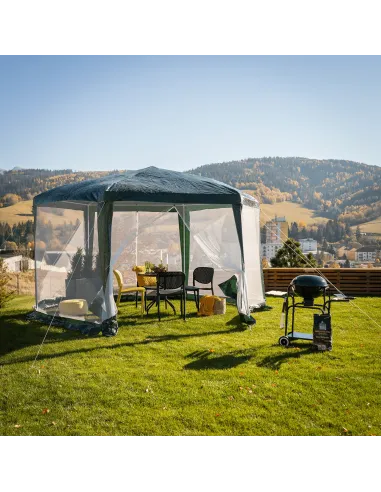 Pavilion cort pentru grădină, RINGE, 3.9x2.5x3.9m, Polietilenă/Oțel | MobilaOK