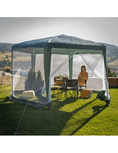 Pavilion cort pentru grădină, RINGE, 3.9x2.5x3.9m, Polietilenă/Oțel | MobilaOK