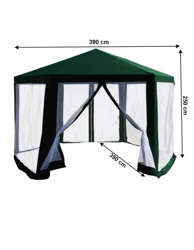 Pavilion cort pentru grădină, RINGE, 3.9x2.5x3.9m, Polietilenă/Oțel | MobilaOK