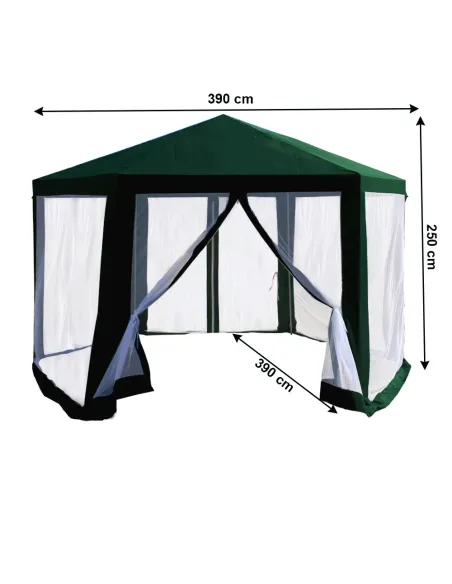 Pavilion cort pentru grădină, RINGE, 3.9x2.5x3.9m, Polietilenă/Oțel | MobilaOK
