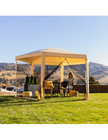 Pavilion cort pentru grădină, RINGE TIP 2, 3.9x2.5x3.9m, oțel și polietilenă | MobilaOK