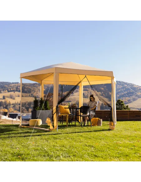 Pavilion cort pentru grădină, RINGE TIP 2, 3.9x2.5x3.9m, oțel și polietilenă | MobilaOK