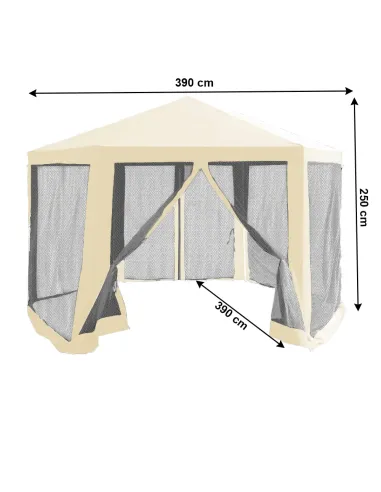 Pavilion cort pentru grădină, RINGE TIP 2, 3.9x2.5x3.9m, oțel și polietilenă | MobilaOK