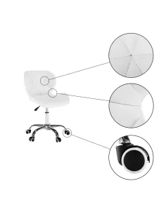 Fotoliu ARGUS NEW, birou, 47x56x73-84 cm, Piele ecologică/Metal | MobilaOK 2