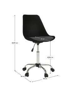 Scaun de birou DARISA NEW, birou, 48x56x81-90 cm, plastic/piele eco/crom, KONDELA | MobilaOK 2