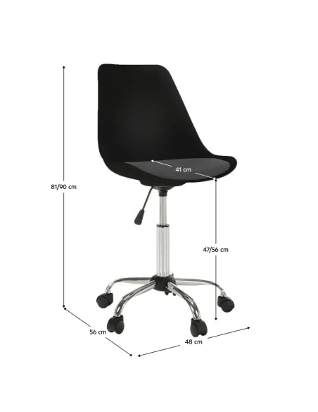 Scaun de birou DARISA NEW, birou, 48x56x81-90 cm, plastic/piele eco/crom, KONDELA | MobilaOK