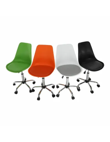 Scaun de birou DARISA NEW, birou, 48x56x81-90 cm, plastic/piele eco/crom, KONDELA | MobilaOK