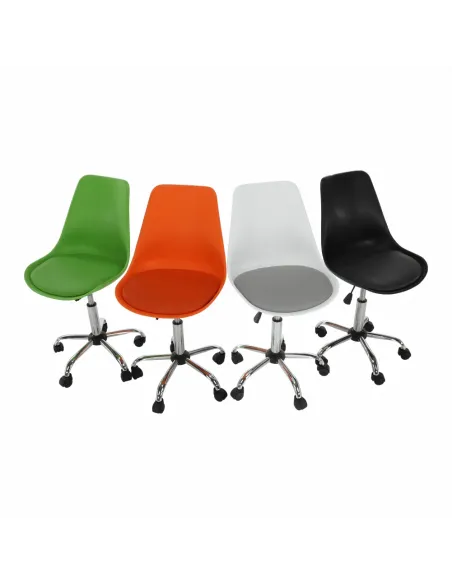 Scaun de birou DARISA NEW, birou, 48x56x81-90 cm, plastic/piele eco/crom, KONDELA | MobilaOK