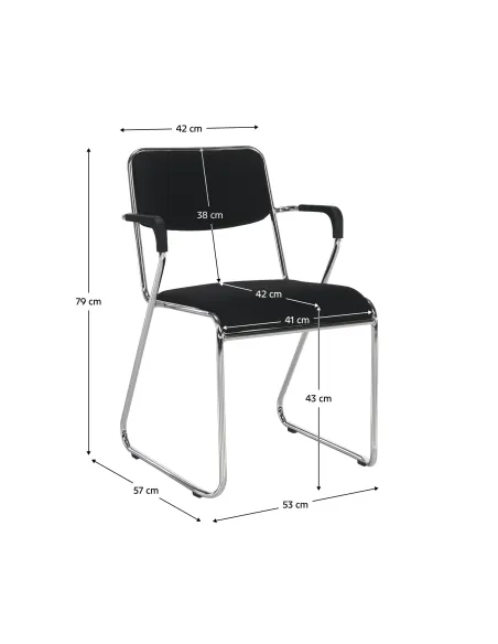 Scaun conferință DERYA NEW, birou, 53x79x57 cm, plasă/metal/plastic, KONDELA | MobilaOK