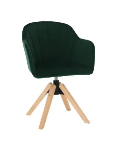 Fotoliu rotativ DALIO, living, 58x82,5x61,5 cm, textil velvet/lemn masiv | MobilaOK