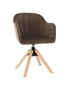 Fotoliu DALIO, living/dormitor/birou, 58x82.5x61.5 cm, textil Veltaupe, lemn masiv | MobilaOK