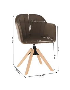 Fotoliu DALIO, living/dormitor/birou, 58x82.5x61.5 cm, textil Veltaupe, lemn masiv | MobilaOK 2