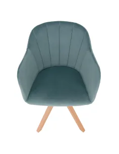 Fotoliu DALIO, living/dormitor/birou, 58x82.5x61.5 cm, textil velvet si lemn masiv fag | MobilaOK 2