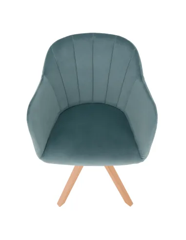 Fotoliu DALIO, living/dormitor/birou, 58x82.5x61.5 cm, textil velvet si lemn masiv fag | MobilaOK