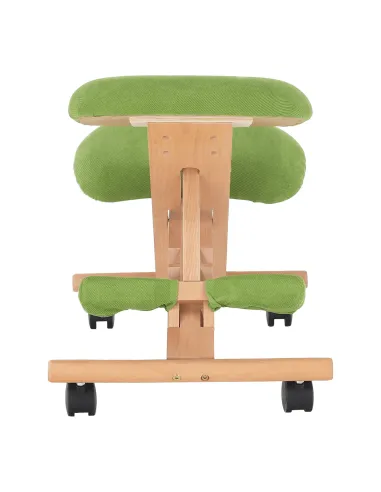 Scaun genunchi KONDELA, birou, 46x65x56-72 cm, lemn fag, ţesătură verde | MobilaOK