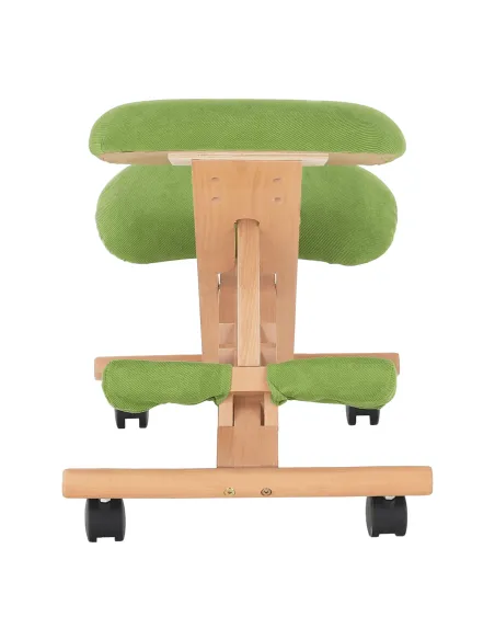 Scaun genunchi KONDELA, birou, 46x65x56-72 cm, lemn fag, ţesătură verde | MobilaOK